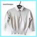 Excellent Condition - Martinique Grey Polo Knit, 3/4 Sleeve, Stretch, Short Length, Size M