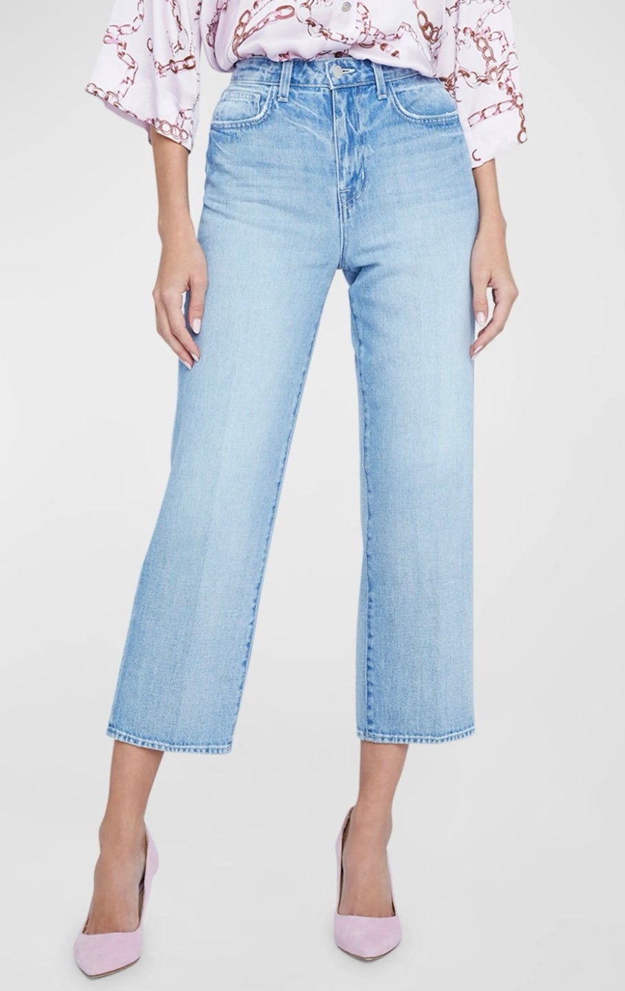 L'Agence June Ultra High-Rise Crop Stovepipe Jeans size 29