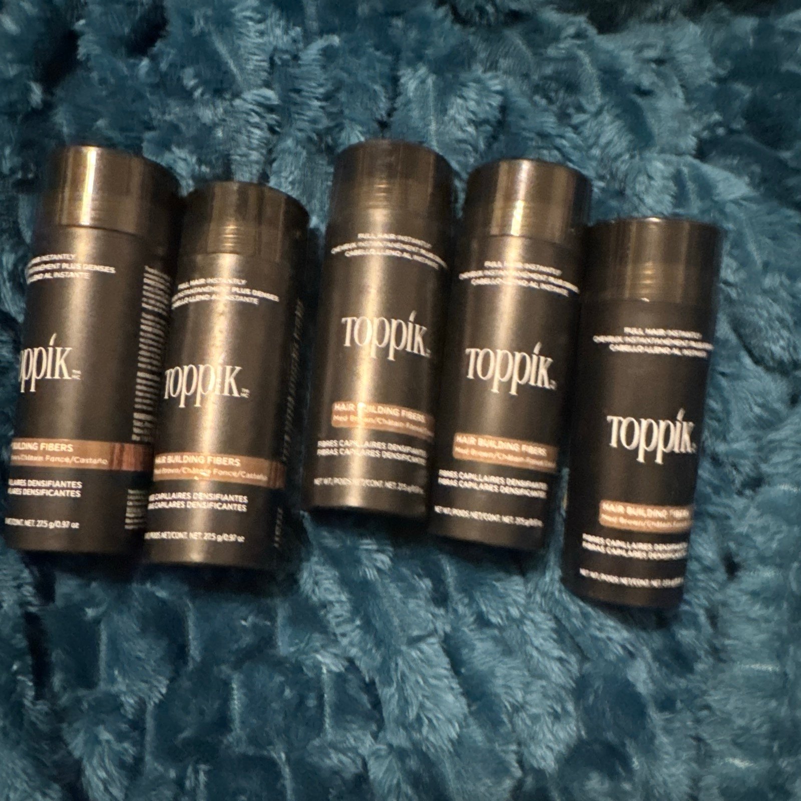 TOPPIK Hair Building Fibers (5 Count) - MEDIUM BROWN, 27.5g/0.97oz U7