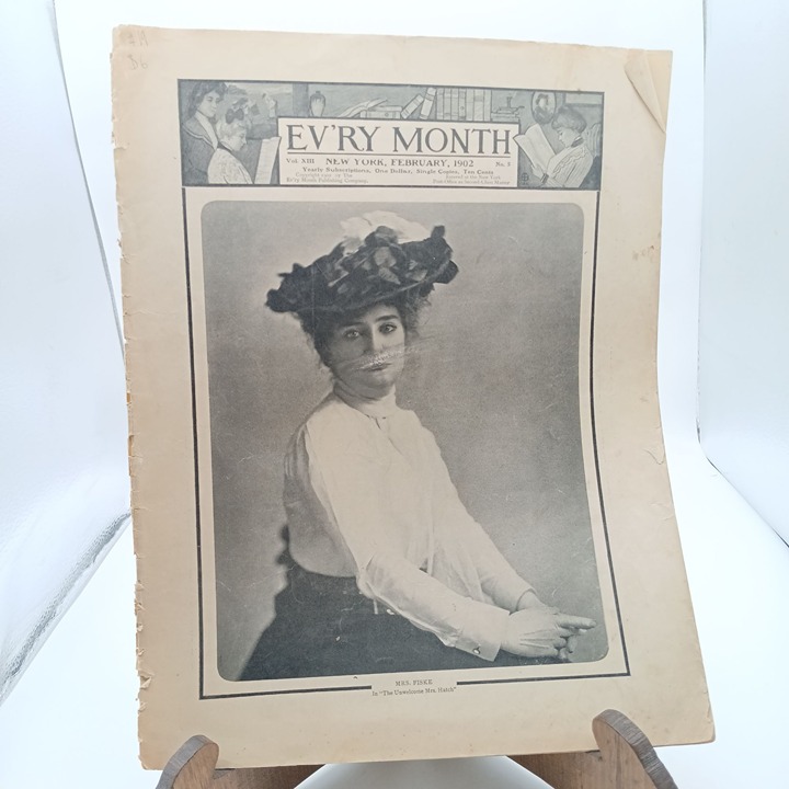 Evry Month Magazine February 1902 Vintage Issue with Advertisements & Fashion