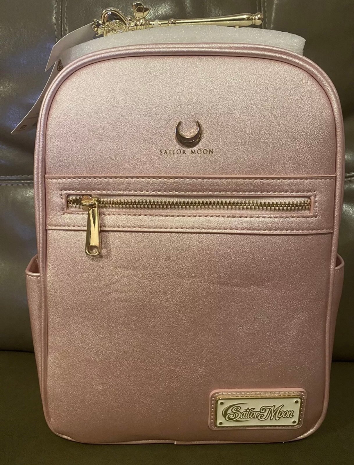 NWT Loungefly Sailor Moon Spiral Heart Moon Rod Mini Backpack