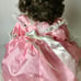 Beautiful doll in pink lace dress Signed Vintage