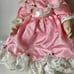 Beautiful doll in pink lace dress Signed Vintage