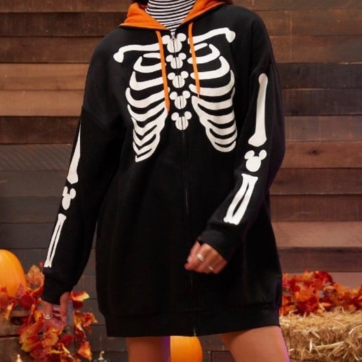 Her Universe Disney Halloween Skeleton Hoodie Dress Hot Topic Mickey Mouse