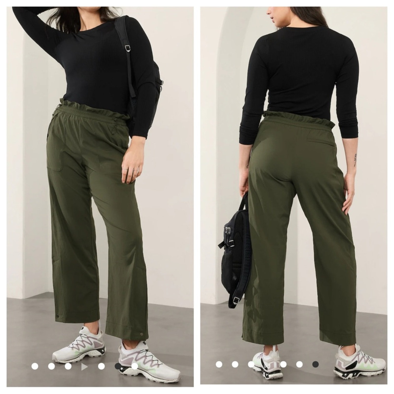 Athleta Trekkie High Rise Parachute Pants in Aspen Olive - Size 6