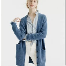 168 J.Crew Stretch Bouclé Cardigan in Heather Lagoon Blue Boucle Sweater Size M