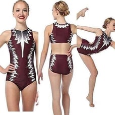Alexandra Collection dance Harmony Zipper Front Leotard Burgundy Adult medium