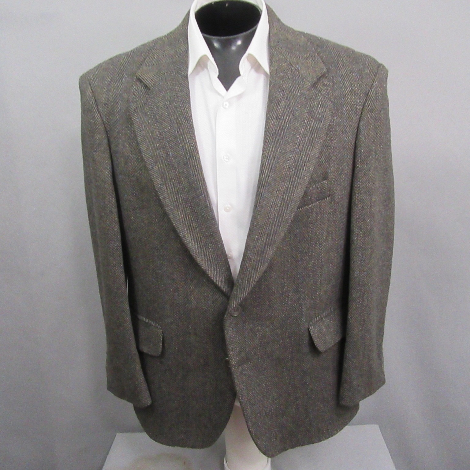 Henry Grethel Mens Tweed Sport Coat 44S Tan Speckled Herringbone New Wool
