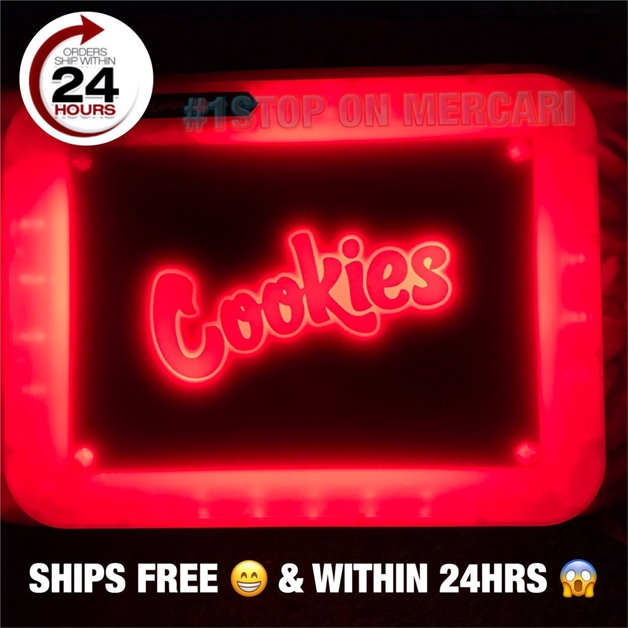 Red led cookies rolling tray glow tray