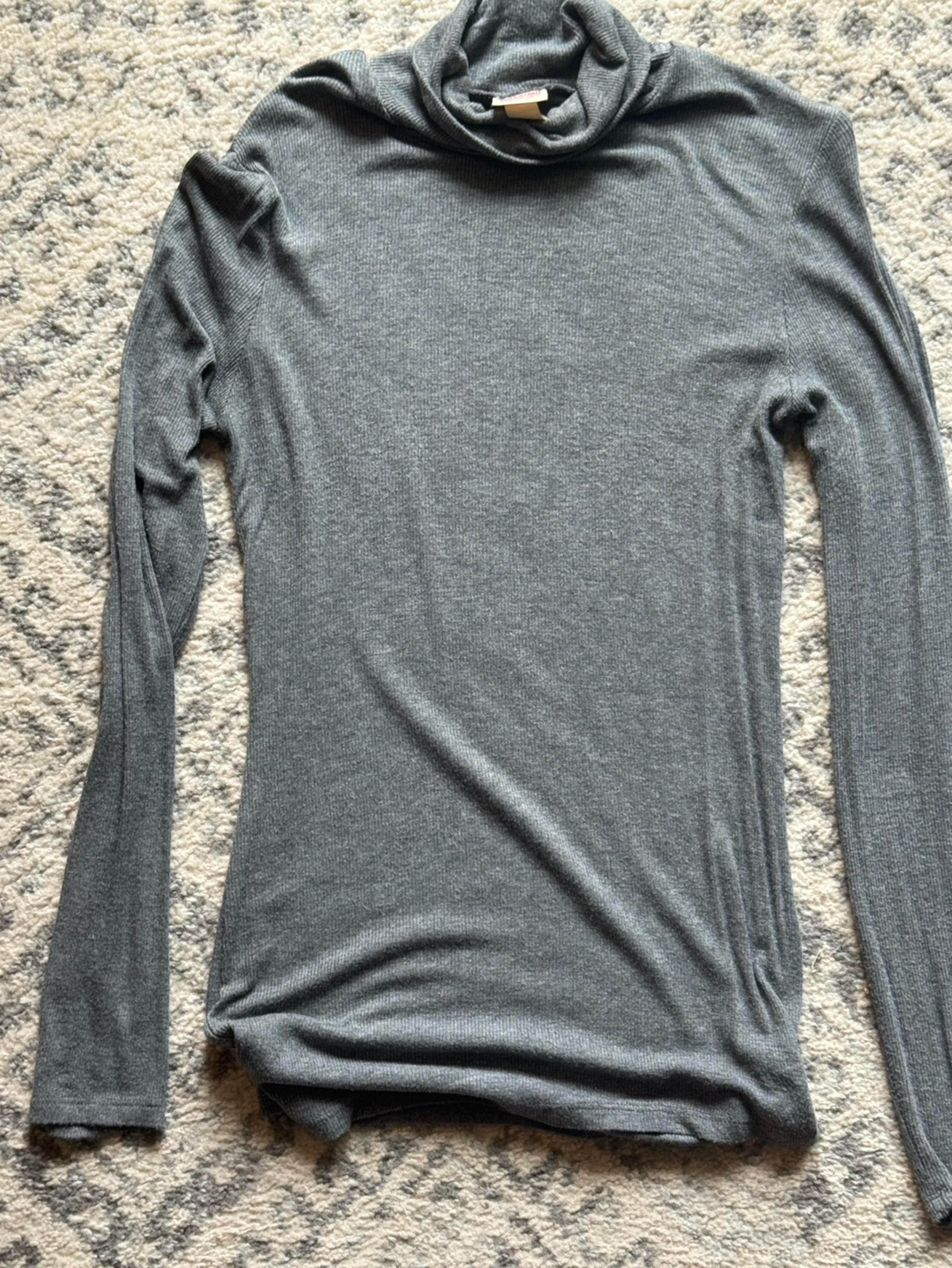 Gray Turtleneck Top