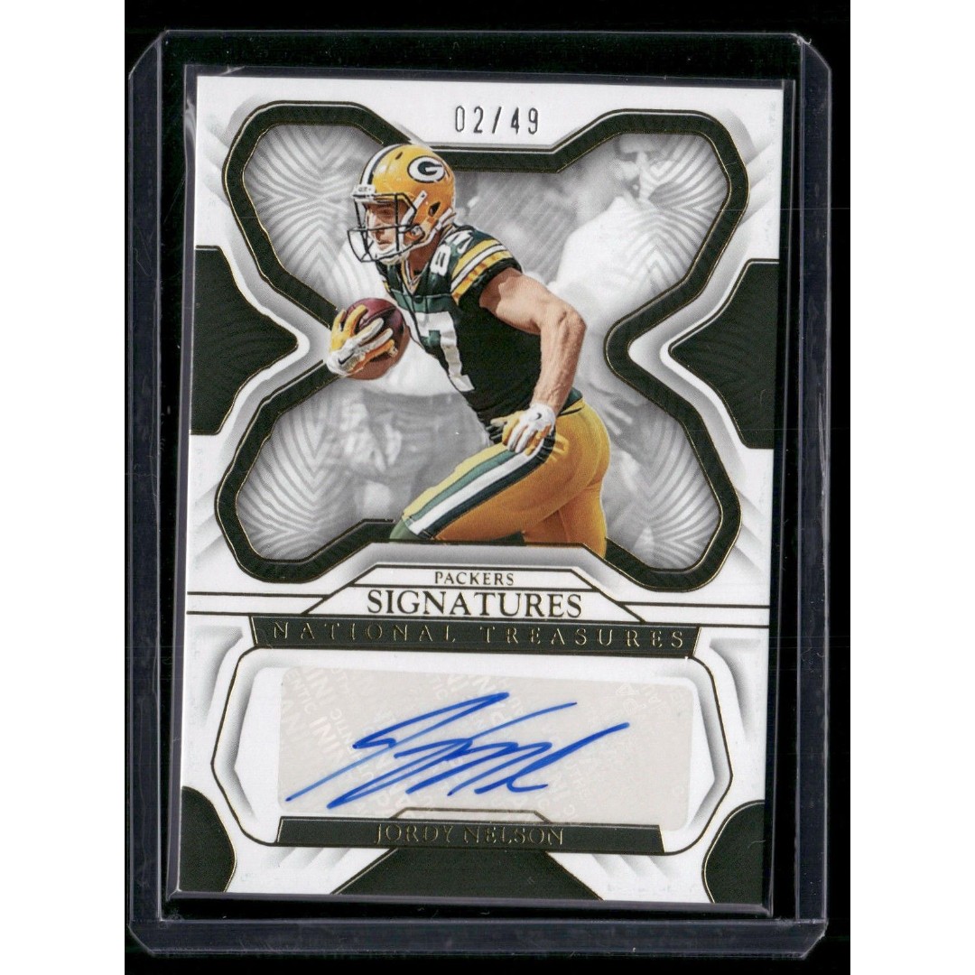 2022 Panini National Treasures #SIG-JNE Jordy Nelson Signatures Gold #/49
