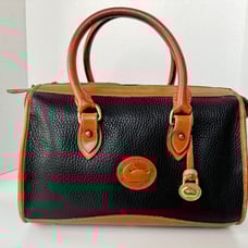 Vintage Dooney & Bourke Black Leather Tote Handbag Purse
