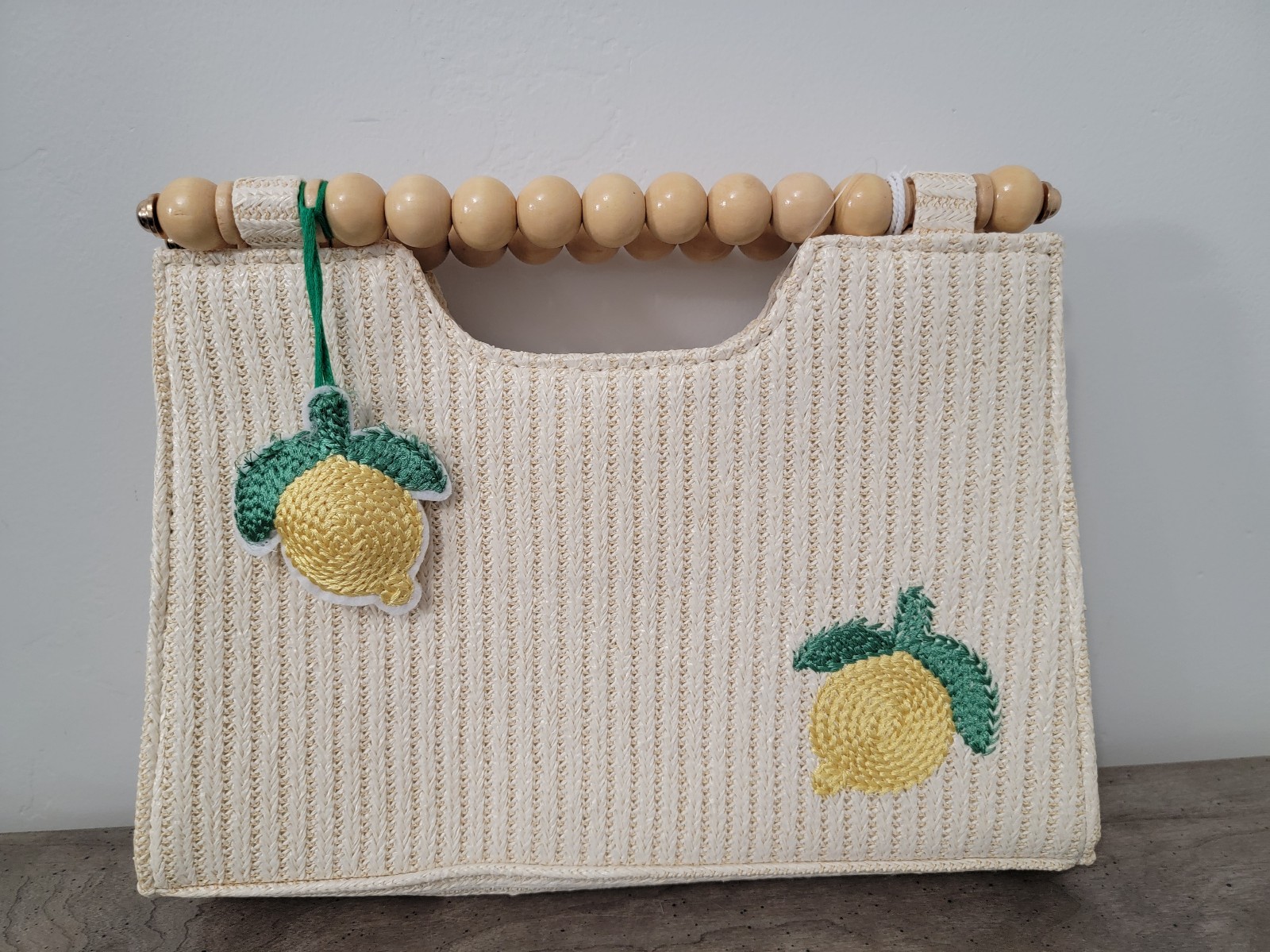 Viral Lemon Beaded Bag