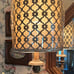 French Candlestick Buffet Table Lamp; Taupe W/Drum Shade/Carved Footed Base; New