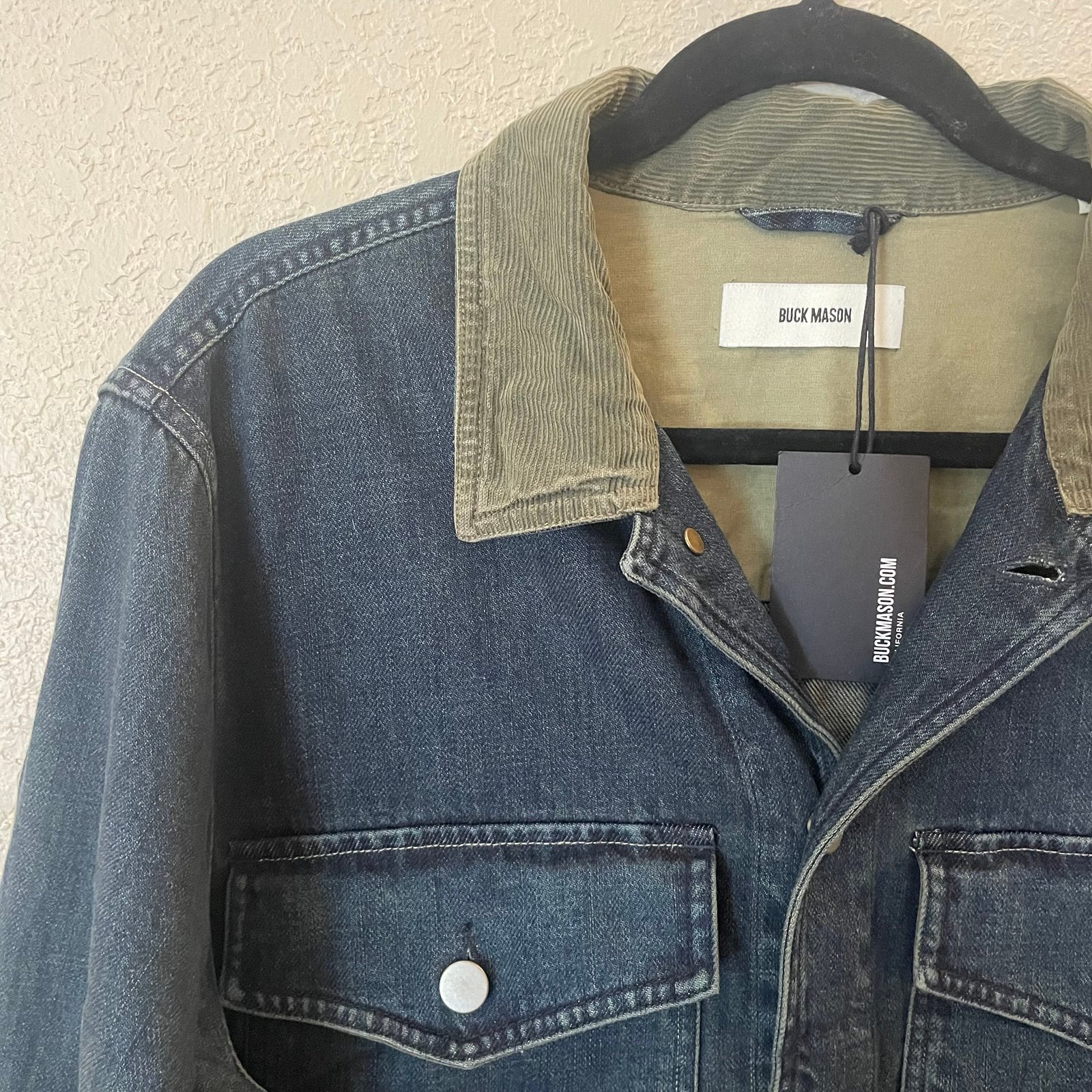 NWT Buck Mason Denim Overshirt Button Down Size Large