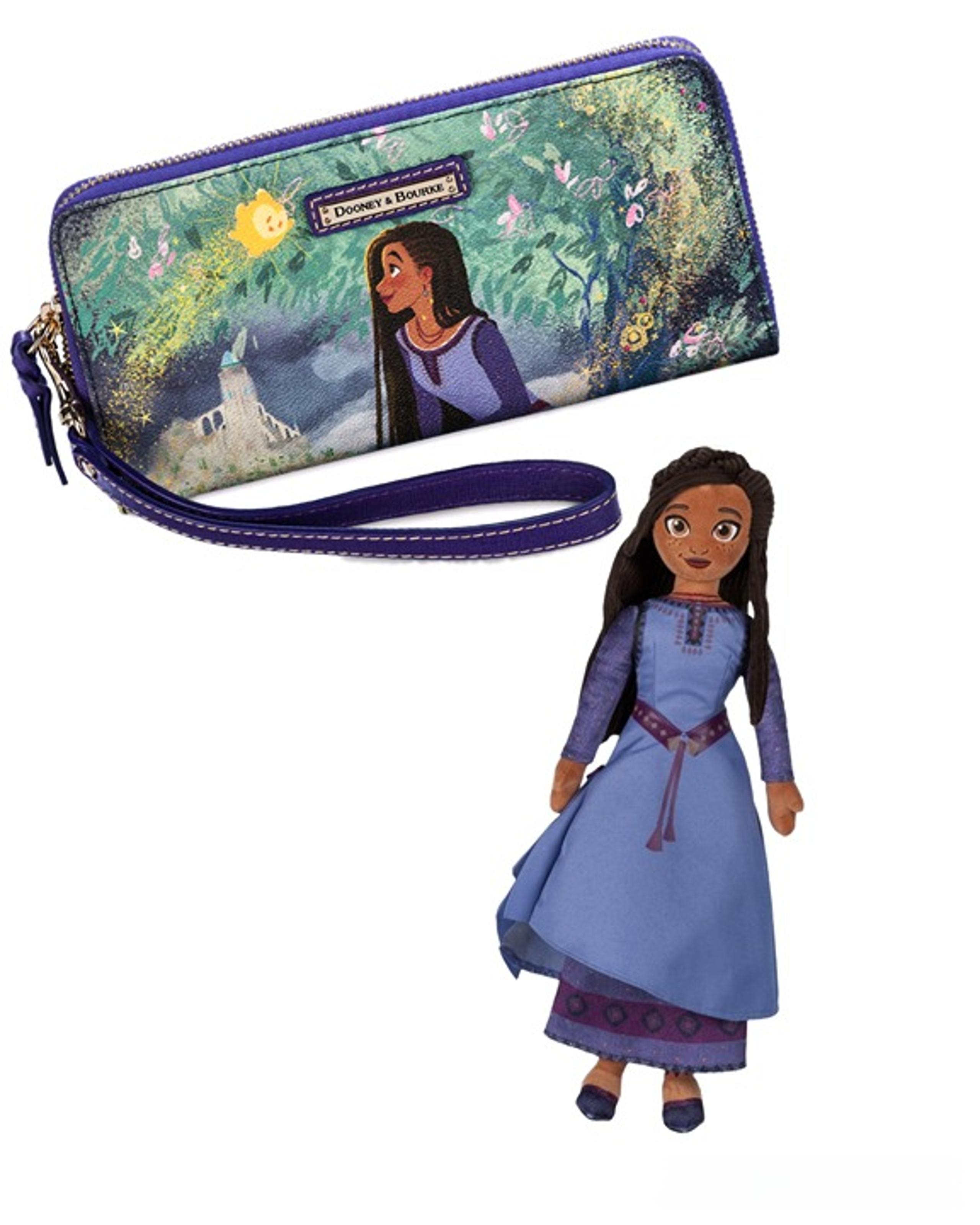 Disney Dooney Wish Movie Asha & Star Dooney & Bourke Wallet Wristlet w/Asha Doll