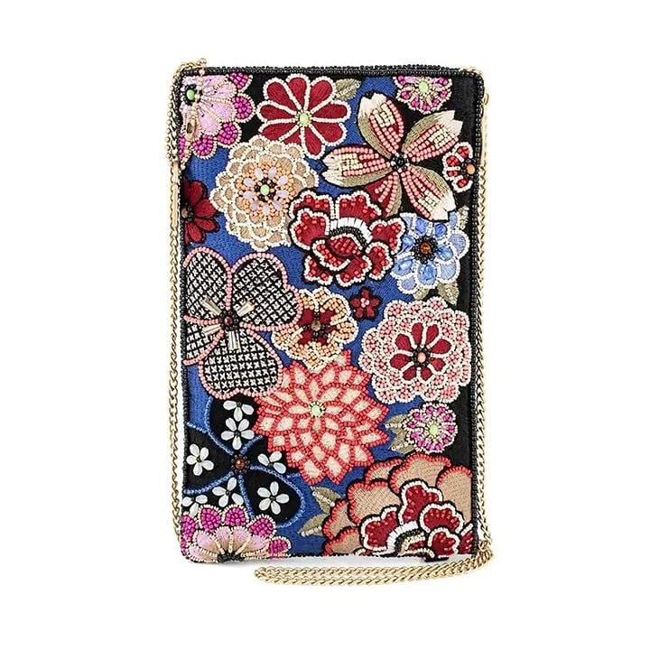 Mary Frances Ambrosia Floral Beaded Flowers Crossbody Phone Bag-NWT