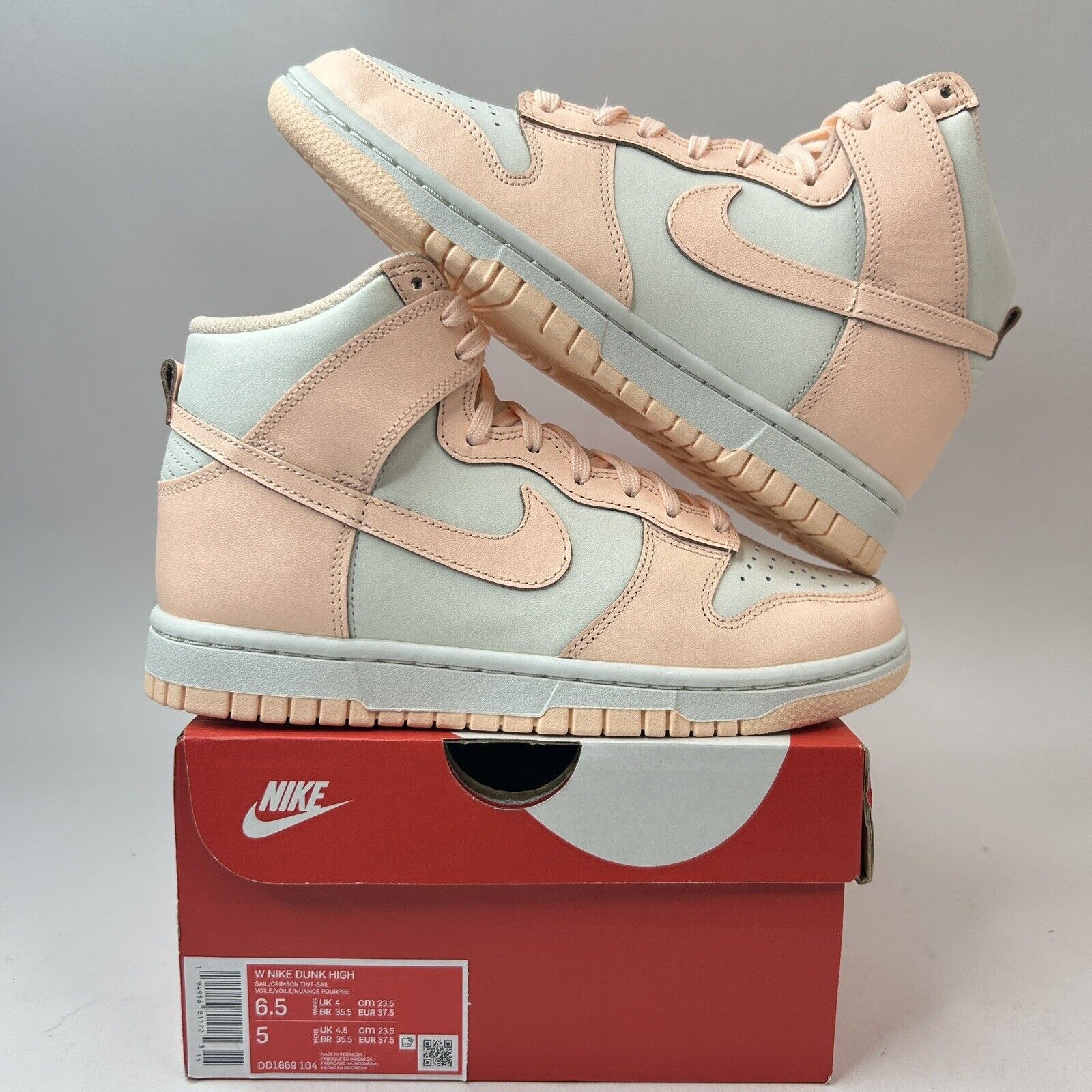 Nike Dunk High WMNS “Sail Crimson Tint” 2023 DD1869-104 Women’s 6.5 New
