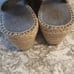 Clarks Petrina Rhea Espadrille sandal in gold and denim