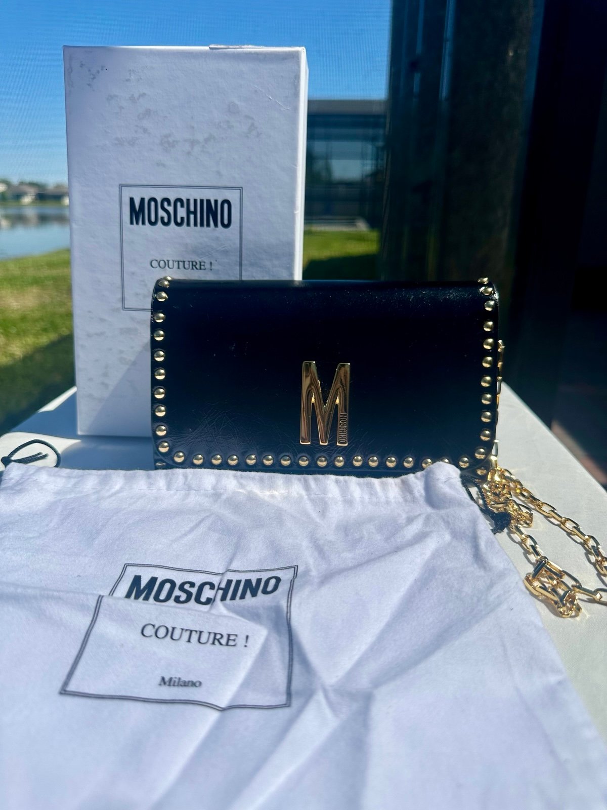 Moschino M-Studded Black Bag NWT!!!