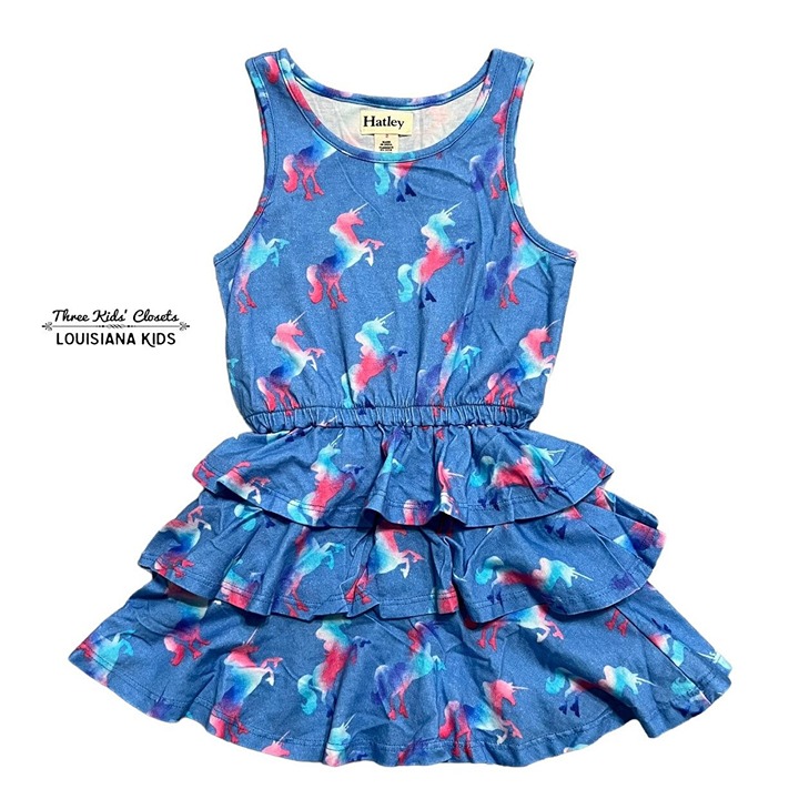 Hatley Sz 2 Tie Dye Unicorn Ruffle Tank Dress