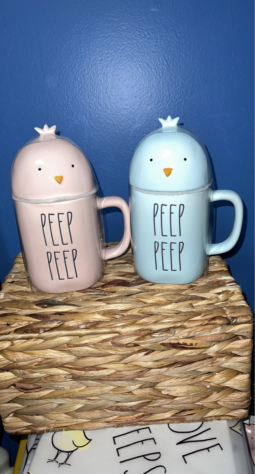 Rae Dunn Peep Peep Canister mug set