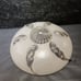 Vintage Round 3 Hole Ceiling Light Shade. Textured Beige and Clear Scalloped