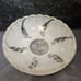 Vintage Round 3 Hole Ceiling Light Shade. Textured Beige and Clear Scalloped