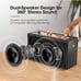 Niaufux Retro Karaoke Machine with Two Wireless Microphones, Portable Speaker