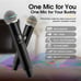 Niaufux Retro Karaoke Machine with Two Wireless Microphones, Portable Speaker
