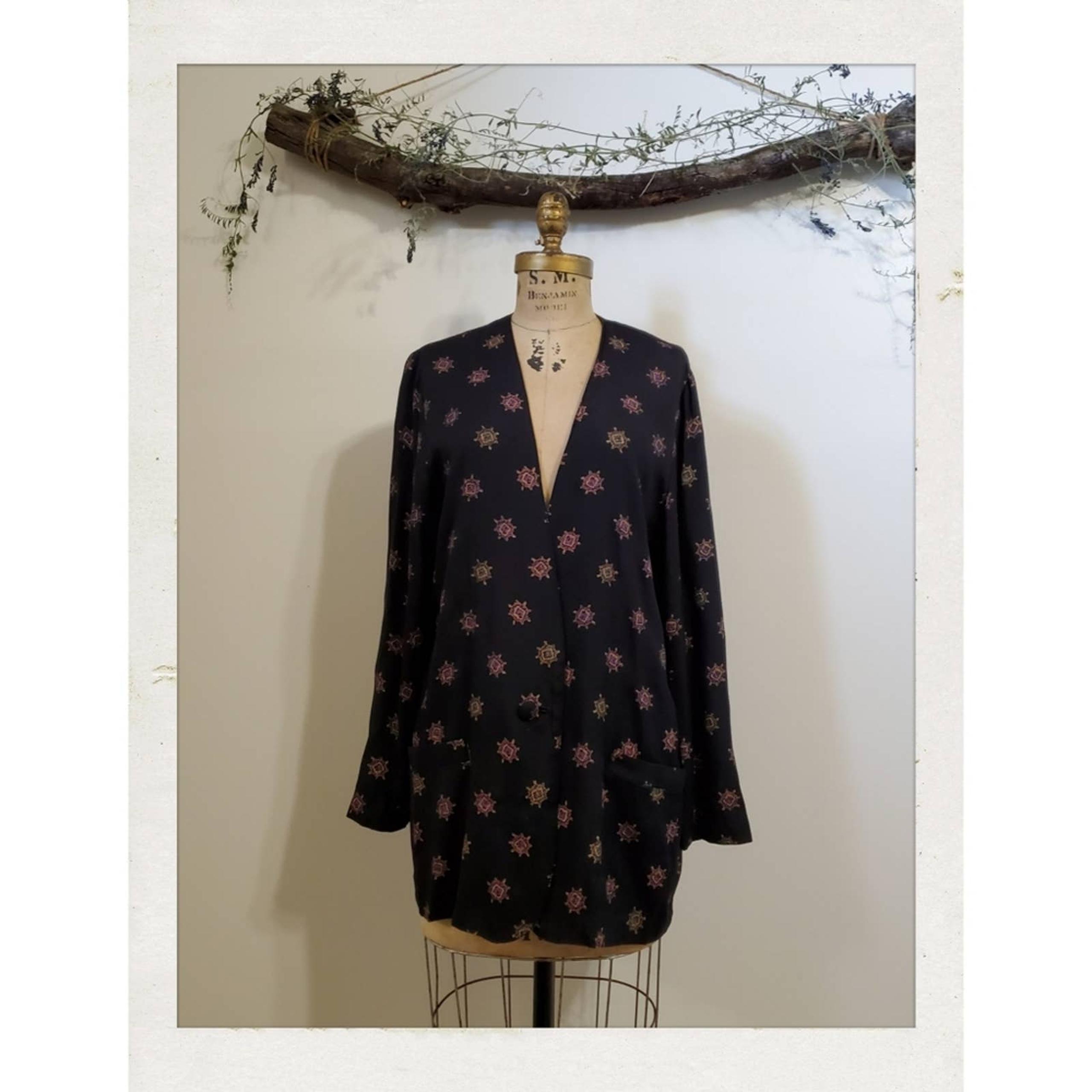 Fundamental Things Vintage Blue Plum Avant Garde Boho Festival Slouchy Blazer