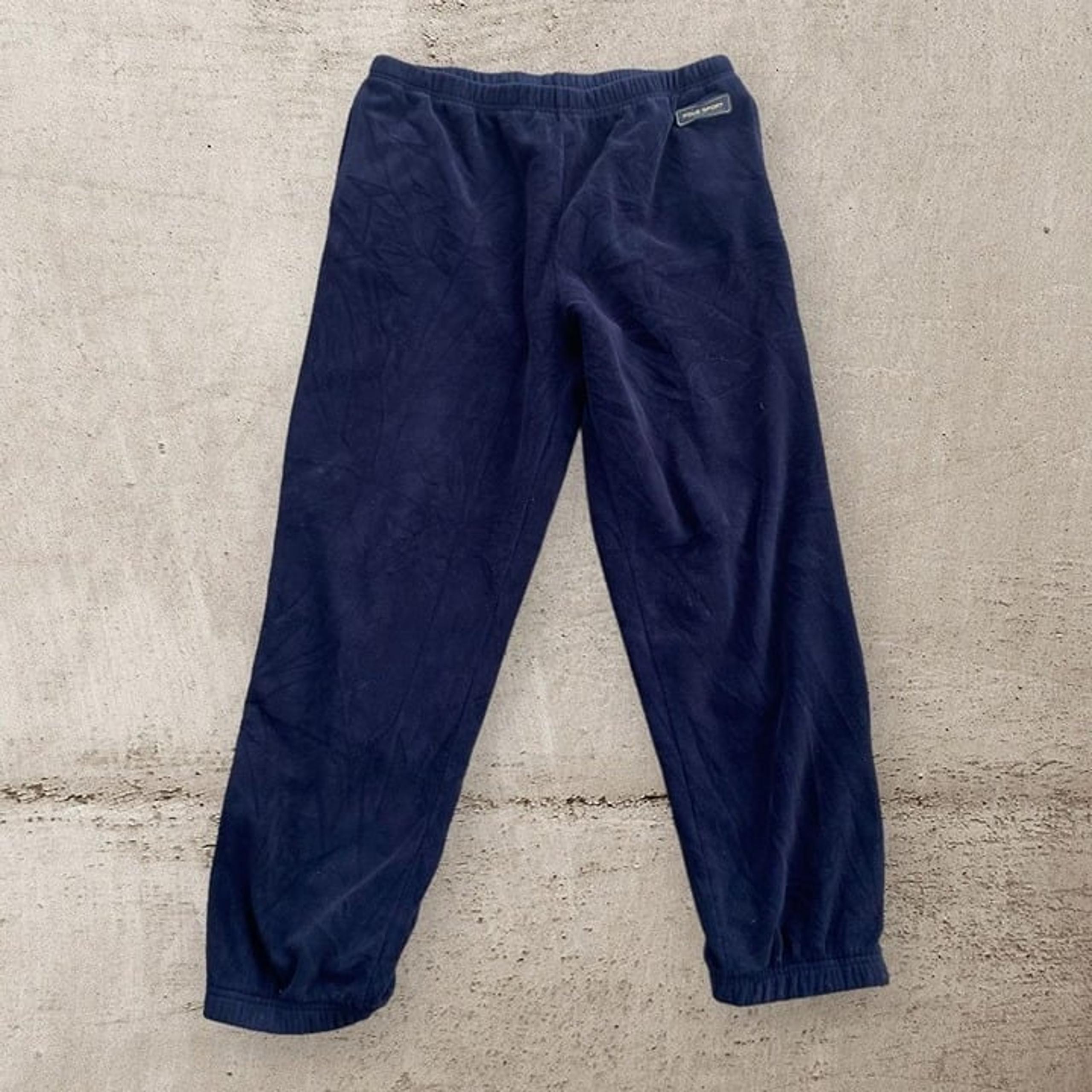 Vintage 90s Ralph Lauren Polo Sport Thermal Pro Fleece Joggers Pants XL Blue Men