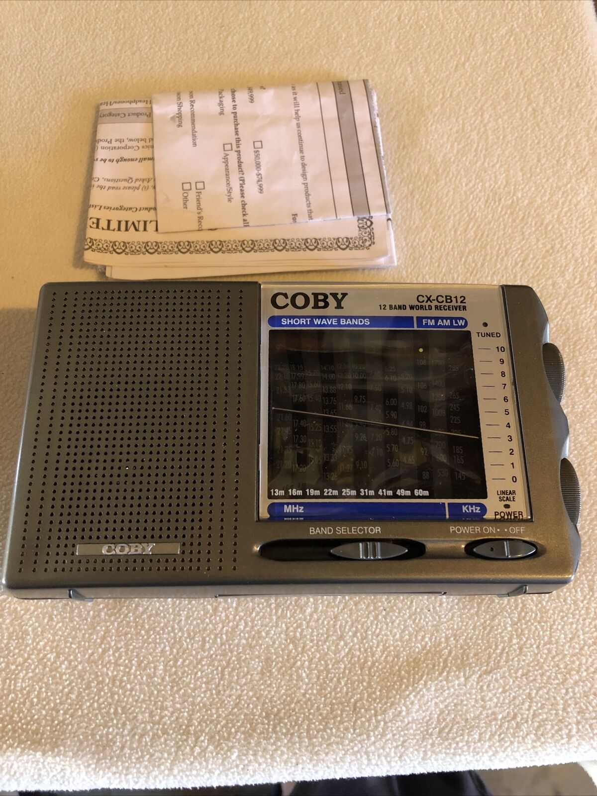 Coby CX-CB12 12Band World Receiver AM/FM/LW/Short wave perfectly Works