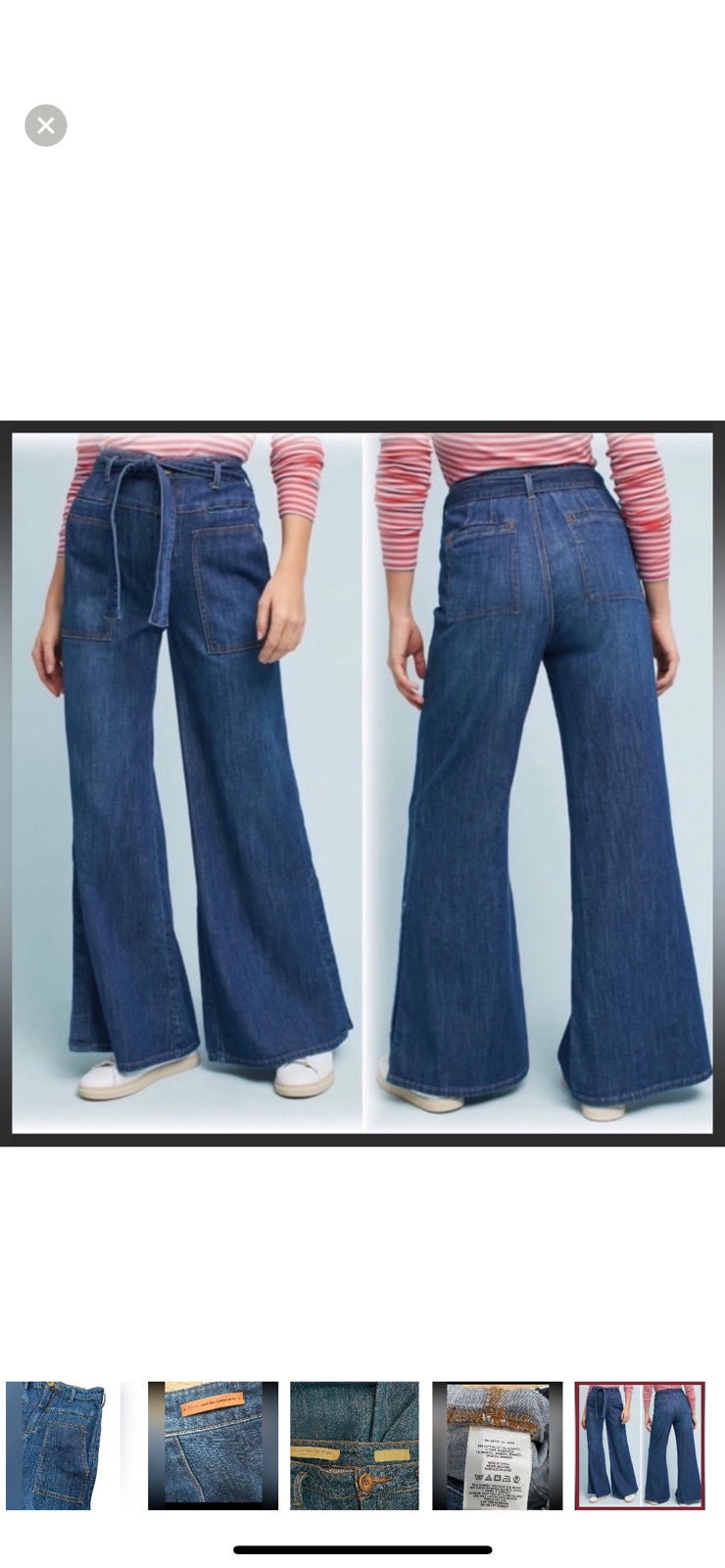 ANTHROPOLOGIE PILCRO ERPRESS HIGH RISE WIDE LEG SNAP BOTTOM JEANS