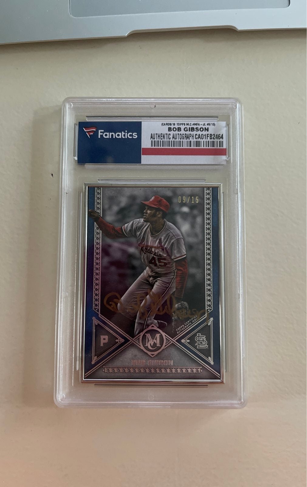 Bob Gibson signed/numbered card