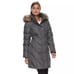Authentic London Fog Women's Faux Fur Hooded Puffer Coat, SLATE, 3X MSRP: 380.0