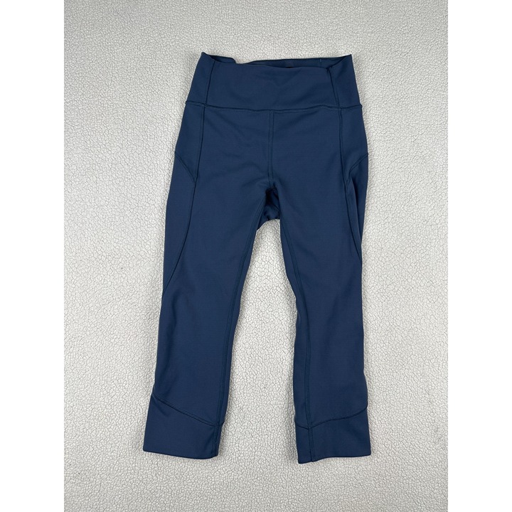 Lululemon In Movement 7/8 Tight 25 Everlux Leggings Women's 4 Blue