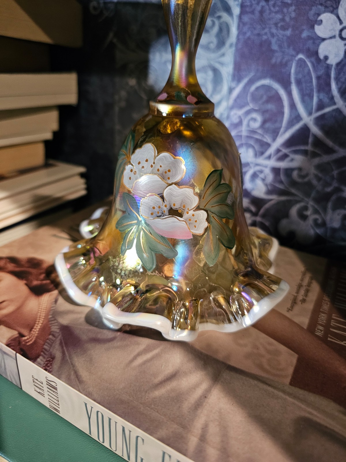 Vintage Fenton Gold Iridescent Bell