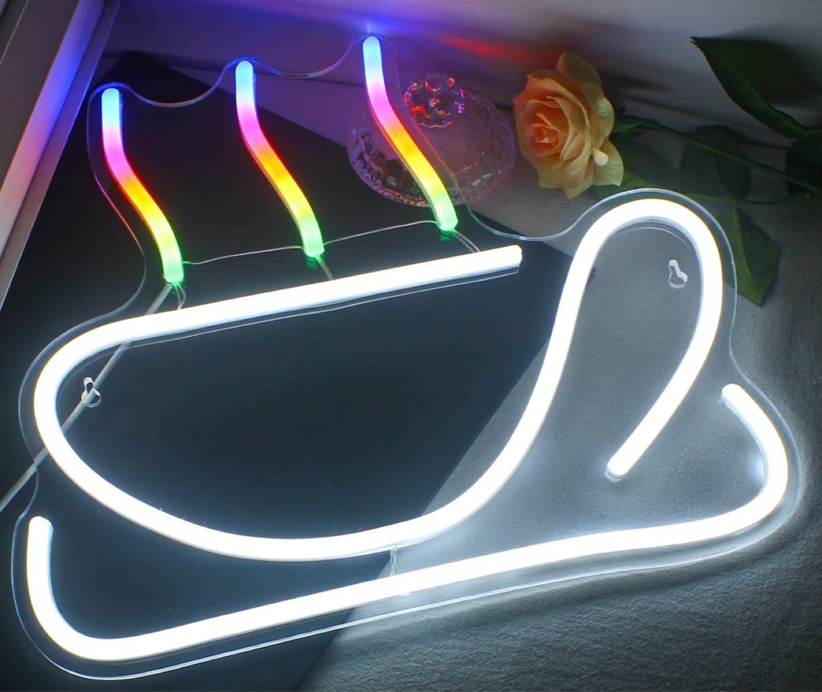 Lovely Bright Rainbow Coffee Mug LED Night Light Kitchen Room Wall Decor