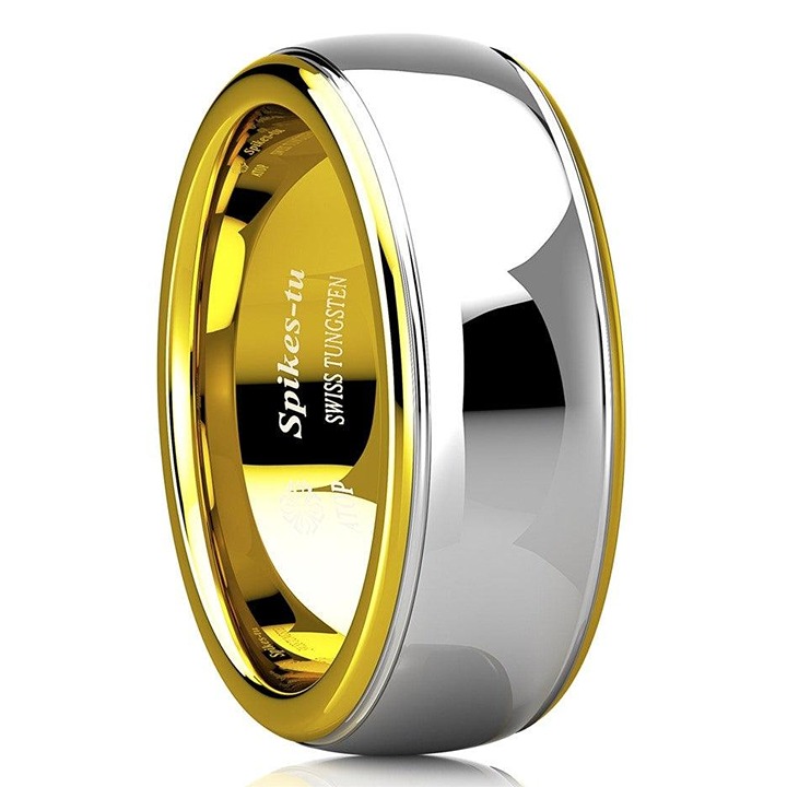 Men's Wedding Band Rings | Silver Dome 18K Gold Men's & Women's Wedding Rings