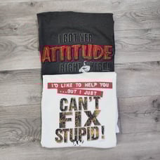 Lot of 2 Vintage 2004 Big Dogs Attitude T Shirt Men's 5XL White/Gray READ