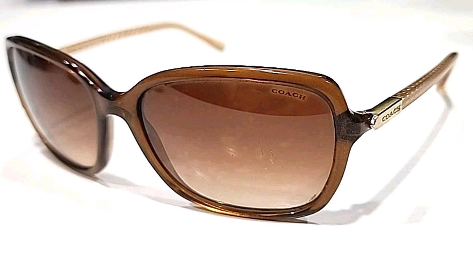 Coach HC8152 Large Sz Crystal Brown Glitter Square Sunglasses