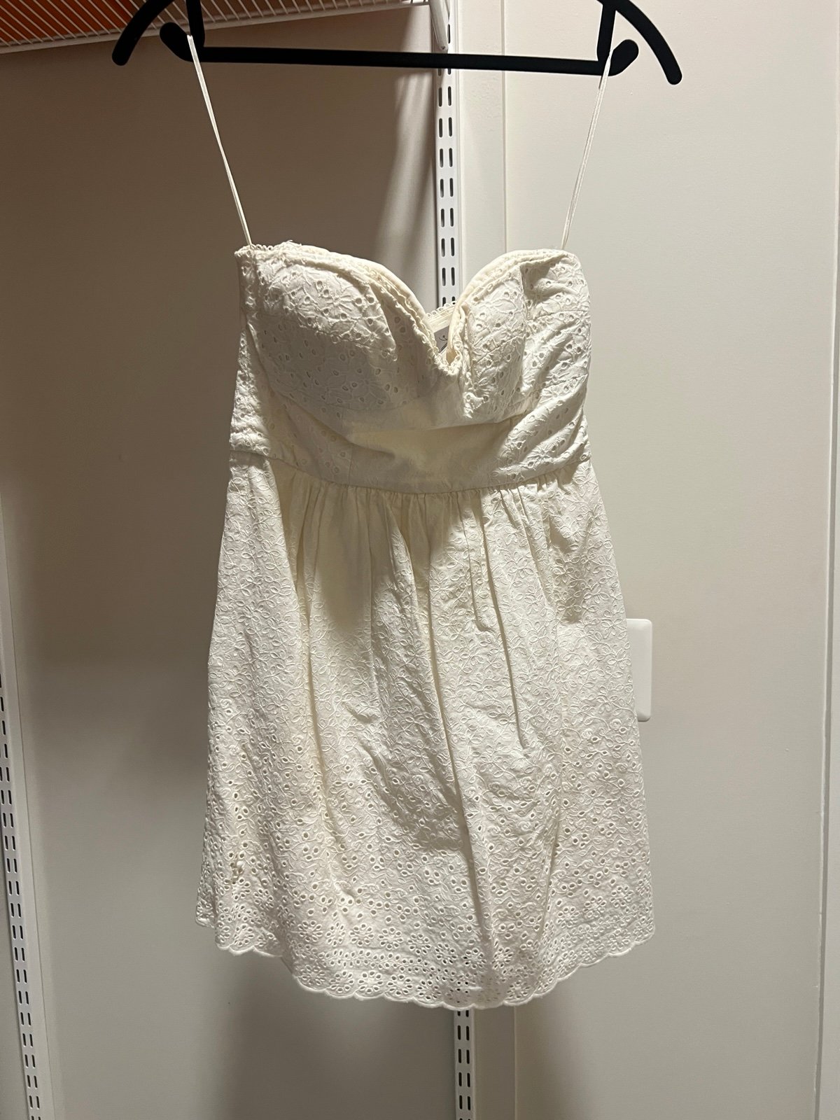 TIBI WHITE FLORAL TEXTURE STRAPLESS MINI DRESS TANK XXSSS SZ 0