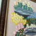 1973 Vintage MCM crewel embroidery Needlepoint framed Floral Art 23 1/4 X 19 1/2