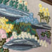 1973 Vintage MCM crewel embroidery Needlepoint framed Floral Art 23 1/4 X 19 1/2