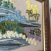 1973 Vintage MCM crewel embroidery Needlepoint framed Floral Art 23 1/4 X 19 1/2