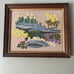 1973 Vintage MCM crewel embroidery Needlepoint framed Floral Art 23 1/4 X 19 1/2