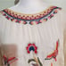 Johnny Was Gella ivory rayon floral butterfly embroidered Boho tunic top S NWT