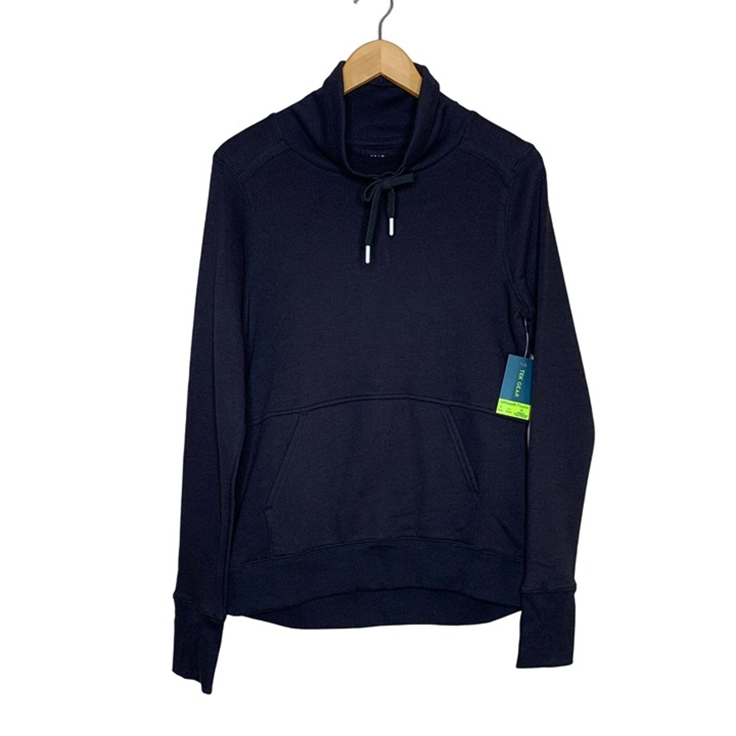 Tek Gear Cowl Neck Sweatshirt Black Soft Fleece Lined NWT Women's Size XSmall