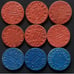 OPA 1 V U Red and Blue Point WW2 Tokens (9)